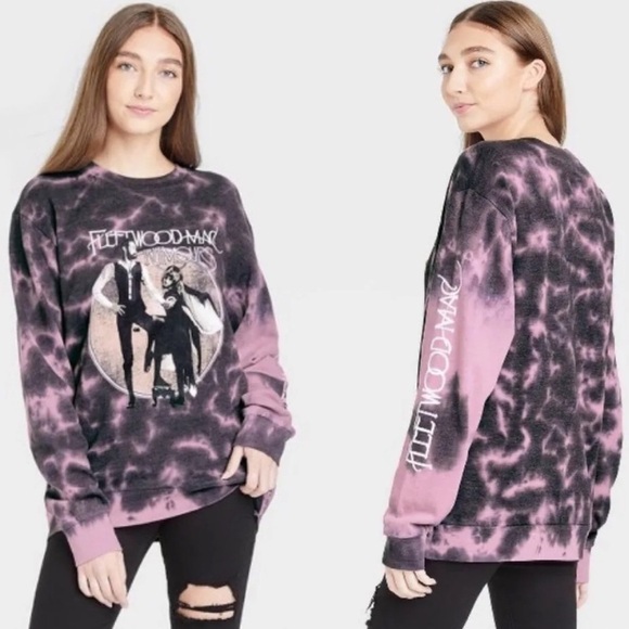 Fleetwood Mac Tops - Fleetwood Mac Rumours Purple Tie Dye Graphic Sweatshirt Small